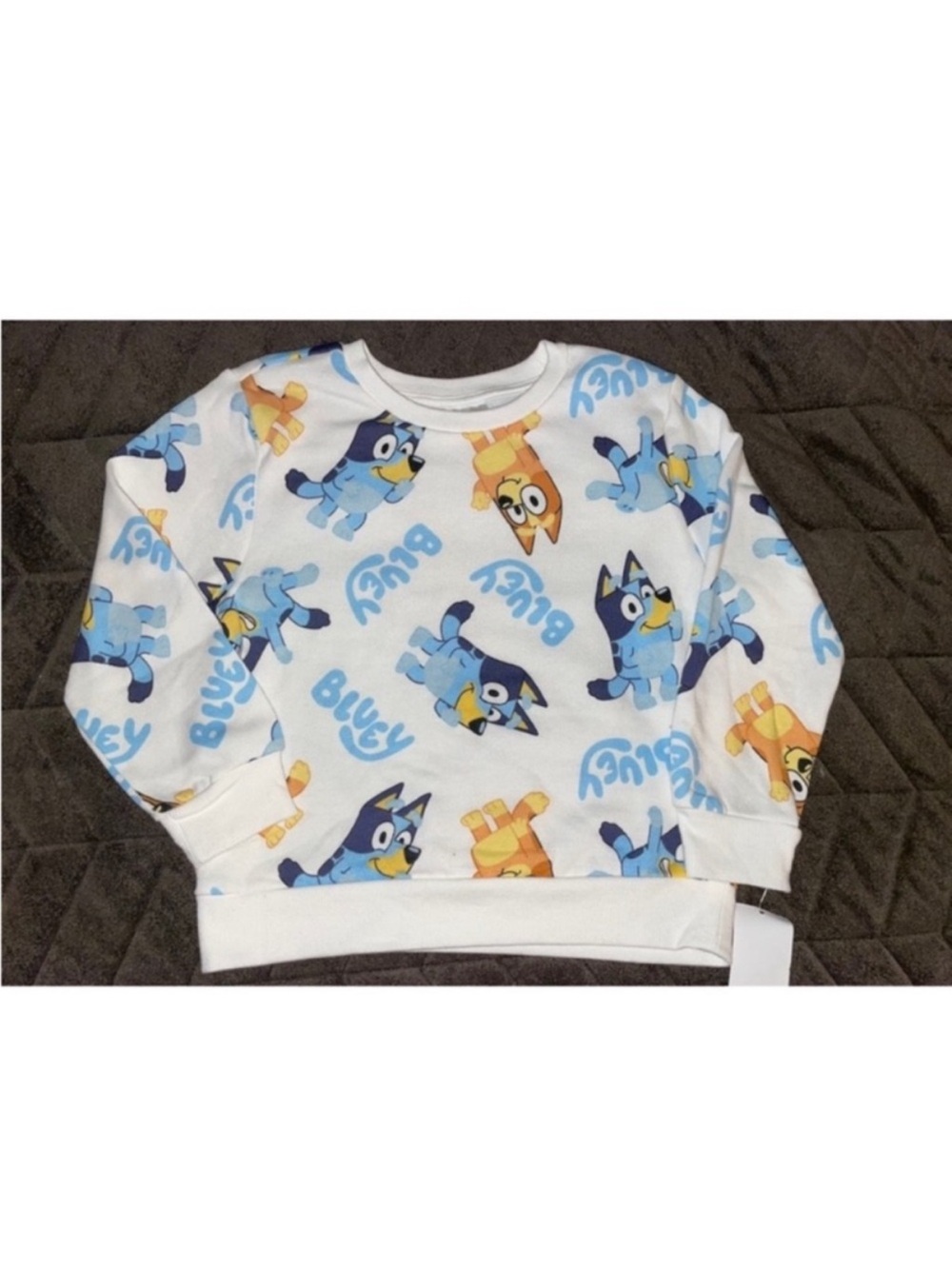 Kids Bluey Crewneck Sweatshirt - White & Blue